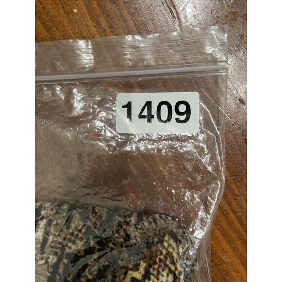 Y2K Mob Wife Look Sheer Reptile Print Mesh Top Long Sleeve Old Money Large - Picture 10 of 10